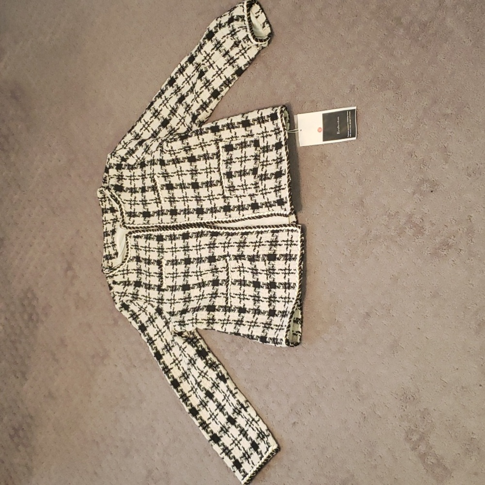 NWT Black/ivory tweed blazer - Picture 16 of 16